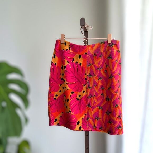 FARM RIO ANTHROPOLOGIE Pepper Fruit Snack Hipster Banana Art Polka Mini Skirt XS - Picture 7 of 15